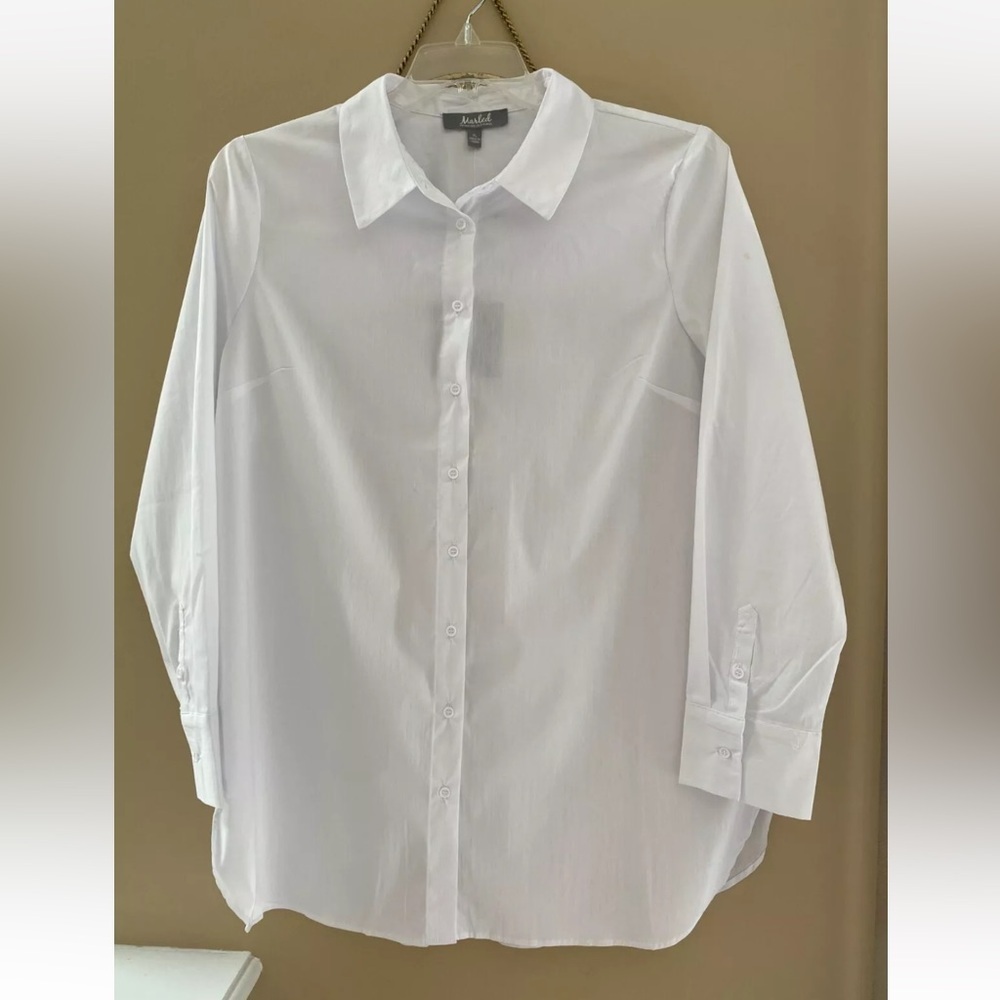 MARLED WOMEN'S WHITE BUTTON UP SHIRT